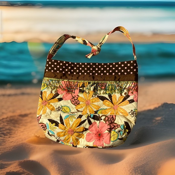 Bag Lady Bag Floral Boho Medium Hippie Bright Colors - Picture 1 of 6
